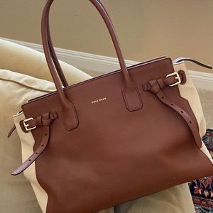 Cole Haan Handbag / Leather & Canvas Sides